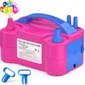 Electric Balloon Pump, Portable Electric Balloon Blower Machine Balloon Air Pump Dual Nozzle Rose Red 110V 600W Balloon Inflator for Party Decorations