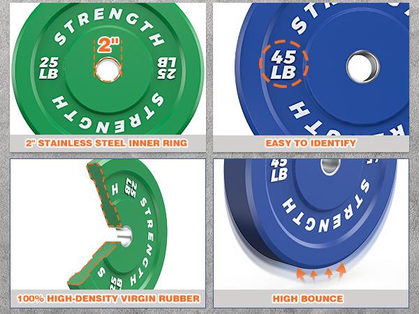 【 Olympic Games Plates】Bearbro Colored Bumper Plates set, Color Olympic Bumper Plates, High Bounce Bumper Weight Plate with Steel Insert, 2-Inch Universal Fit, Strength Training Weight Lifting Plate for Fitness Workouts 【 Olympic Games Plates】Bearbro Colored Bumper Plates set, Color Olympic Bumper Plates, High Bounce Bumper Weight Plate with Steel Insert, 2-Inch Universal Fit, Strength Training Weight Lifting Plate for Fitness Workouts