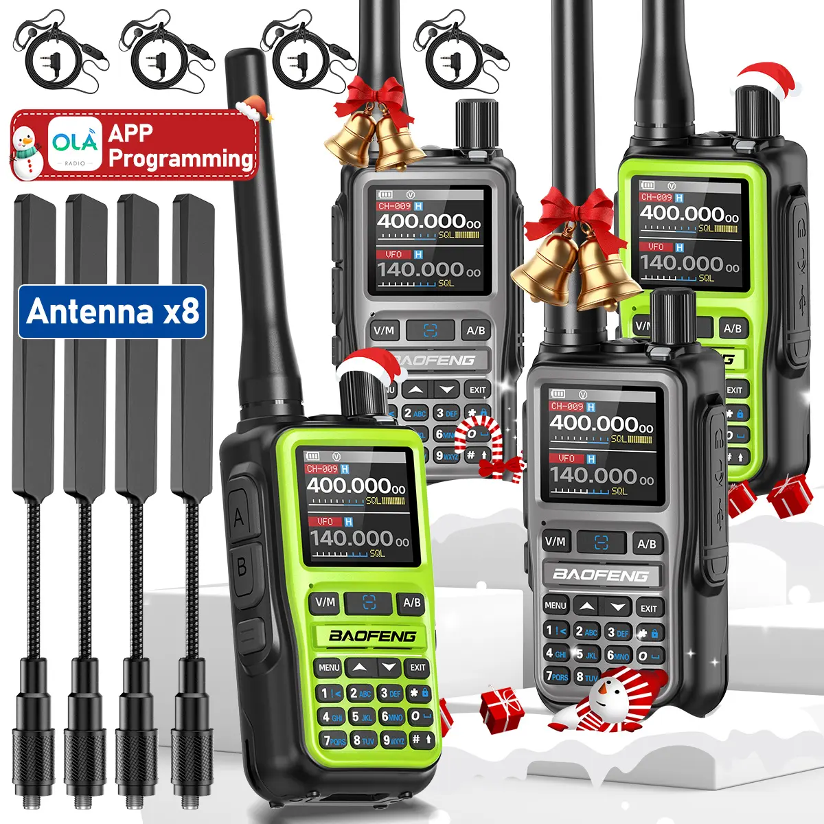 Baofeng UV-5R Mini Rechargeable Portable Walkie Talkie - UHF/VHF Dual Band Ham Radio, Dual PTT, USB-C Charging Port, Audio Function, Mobile Compatible, 999 Channels, Wall-Penetrating for Hunting, Walkie Talkie Portable, Radios Walkie Talkie