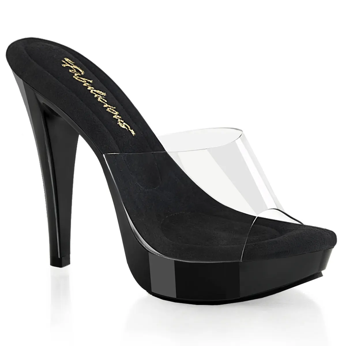 Women's Heeled Sandals, Classy Transparent Slip-On Platform Shoes with a 5-Inch Stiletto Heel for Elegant Cocktail Parties, Classy Sandals, Elegant Party Shoes