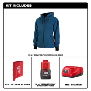 Milwaukee 336-21 M12 Women's Heated Hoodie Jacket Kit with 2.0 Ah Battery & Charger
