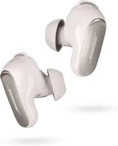 Bose QuietComfort Ultra Bluetooth Earbuds, Wireless Earbuds with Spatial Audio and World-Class Active Noise Cancellation, Deep Bass, White Smoke