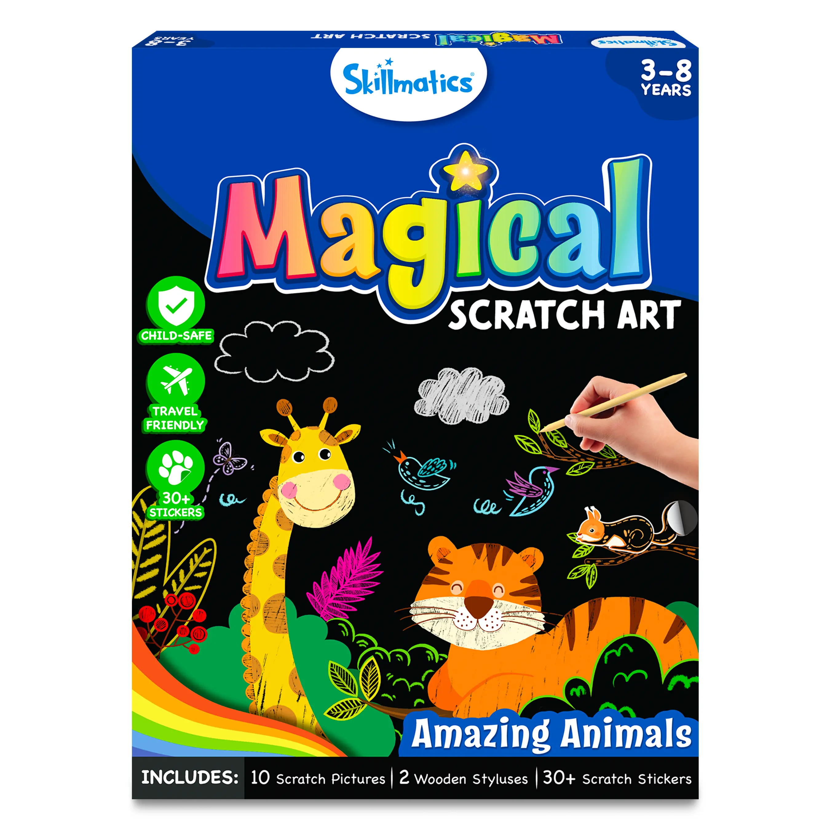 Skillmatics Magical Scratch Art Book - Craft Kits & Supplies, DIY Activity & Stickers for Toddlers, Girls & Boys Ages 3 to 8