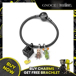 Gnoce Little Nightmares S925 Six in Cage Pendant Dangle Charm - Unique Design, Ideal for Decoration Cubic Zirconia Bracelet
