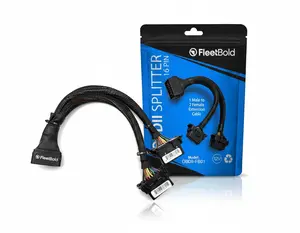 OBD2 Splitter 16 Pin OBD II Splitter Extension 1x Male and 2X Female Extension Cable Adapter In Use for OBD2 GPS Devices, Turo Hosts FleetBold