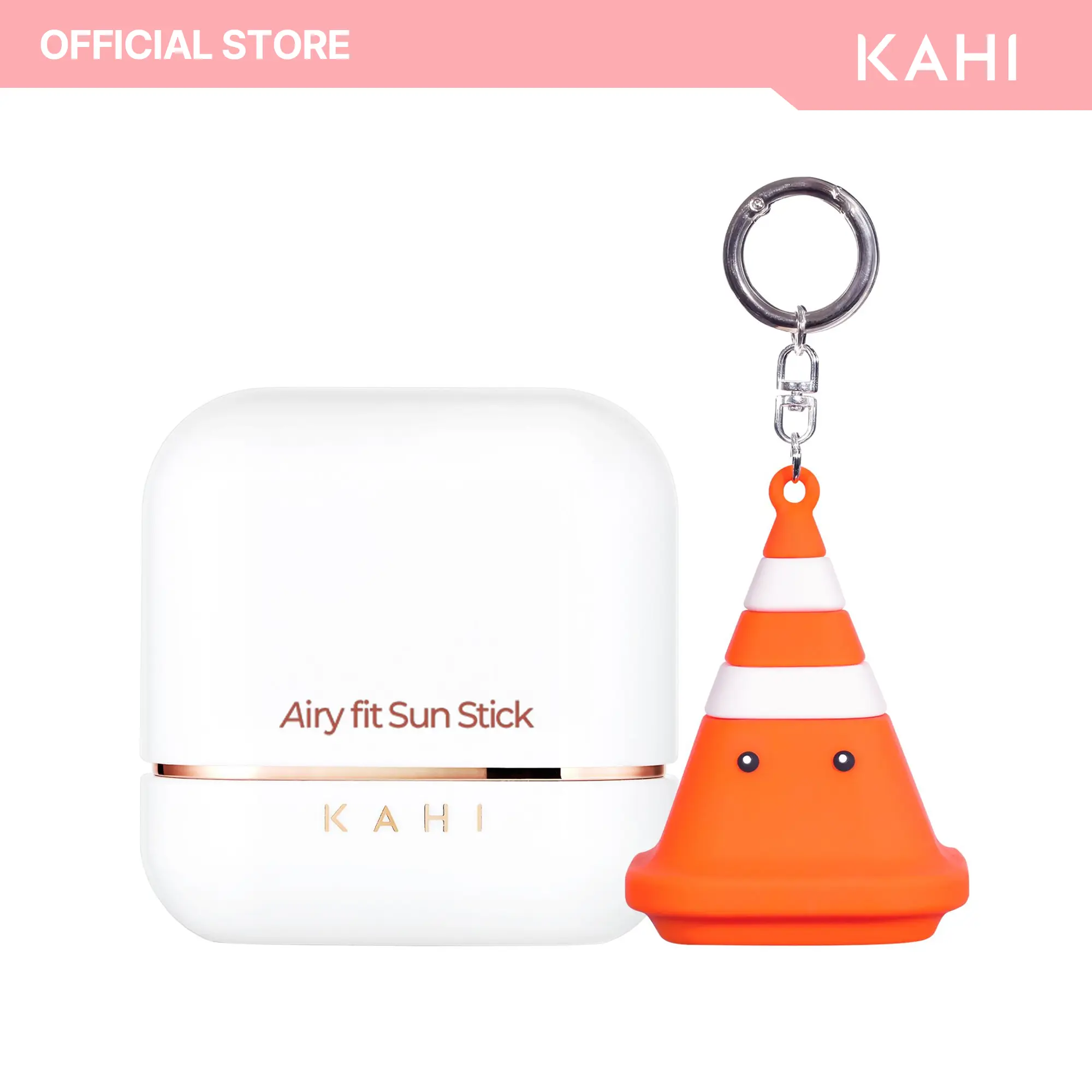 KAHI Airy Fit Sun Stick + Keychain, Hydrating Broad Spectrum SPF 50+ Facial Sunscreen for Radiant Skin, Waterproof & Non-Greasy Korean Skin Care for Adults, 0.49 oz, Hydration, Broad Spectrum Spf 50+ Facial Sunscreen & Sun Care, Sunscreen Everyday