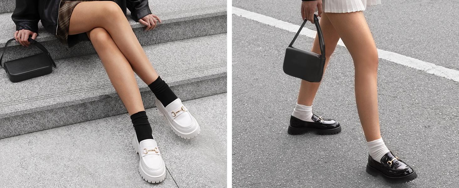 DREAM PAIRS Womens Loafers, Slip-On Platform Chunky Heel Penny Loafers for Women, Comfortable Womens Business Casual Shoes DREAM PAIRS Womens Loafers, Slip-On Platform Chunky Heel Penny Loafers for Women, Comfortable Womens Business Casual Shoes