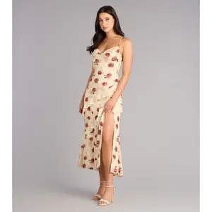 Rosewater Romance Chiffon Midi Dress