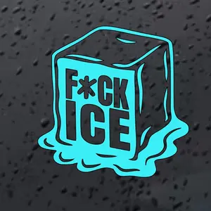 F*ck Ice Decal Sticker Melting Ice Cube Handmade Outline Permanent Vinyl Durable Weather Resistant Car Truck SUV