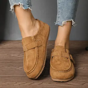 Fashion Retro Loafers - 3 Colors (Beige/Brown/Burgundy) Buckle Casual Shoes,Wide-Last Plus-Size Women's Shoes, Zapatos Loafers de Ante Nuevos 2026,Elegant Loafers for Everyday Wear,local warehouse shoes for women,Comfortable footwear