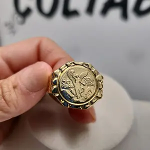 130 - Centenario Ring ajustable 14K GoldPlated