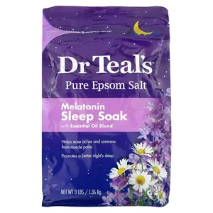 Dr. Teal's Pure Epsom Salt, Melatonin Sleep Soak With Essential Oil Blend, 3 lbs (1.36 kg)
