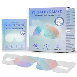Self-Heating Eye Mask — Unscented Steam Warm Compress, 10 Pack, Office Break/Screen Time Recovery, Eases Eye Strain, Fatigue & Dryness from Screens