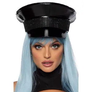 Rhinestone Trimmed Military Hat