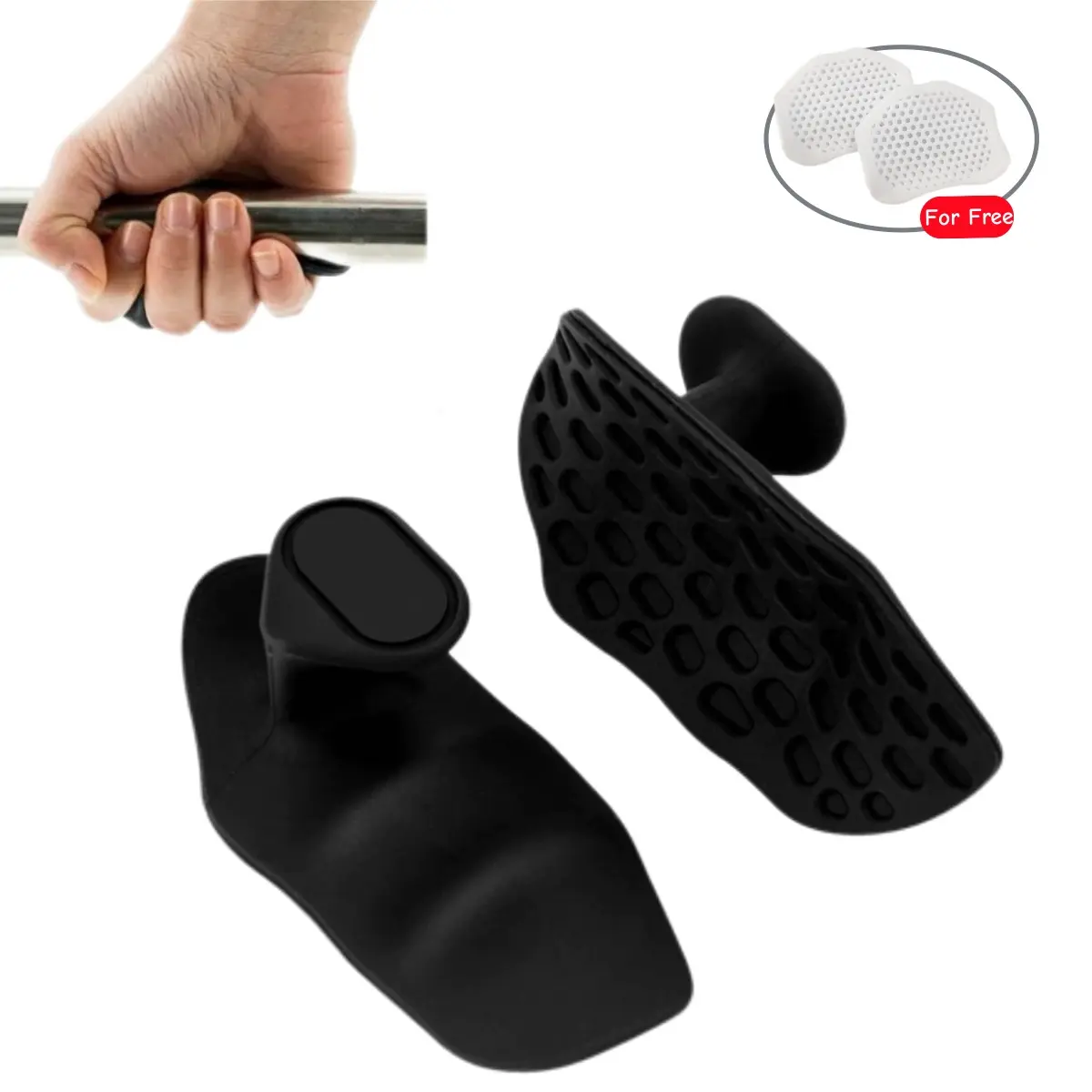 Pro Silicone Gym Hand Grips: Non-Slip Weight Lifting Grips with Palm Protection for Men & Women | Portable Design for Deadlifts, Pull-Ups, Dumbbells & Barbells​