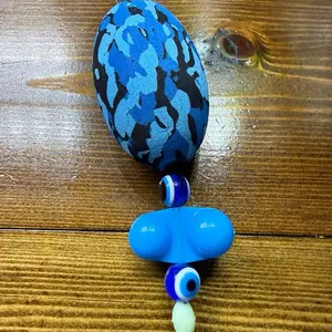 Matt Cat Rig Blue Camo EVA Foam Egg Float with 10/0 Tournament Style Circle Hook