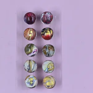 Push Pins hand painted set of 8, 10mm cabochons