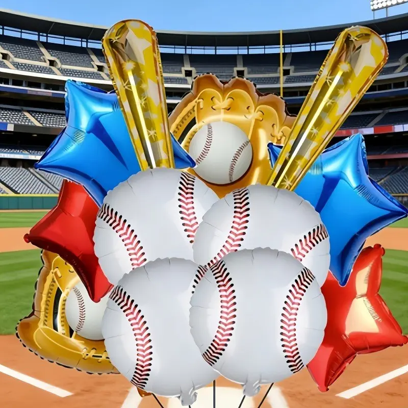 Baseball Birthday Party Decorations Set, Baseball Glove & 18 Inch Star Foil Balloons, Perfect for Birthdays, Graduations, Sports Themes, Balloon Party Supplies