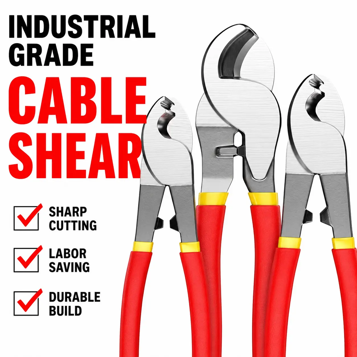 Professional Insulated Cable Cutters for Cable Work - Manual Wire Trimmers, Wire Strippers, Hand Cutting Scissors