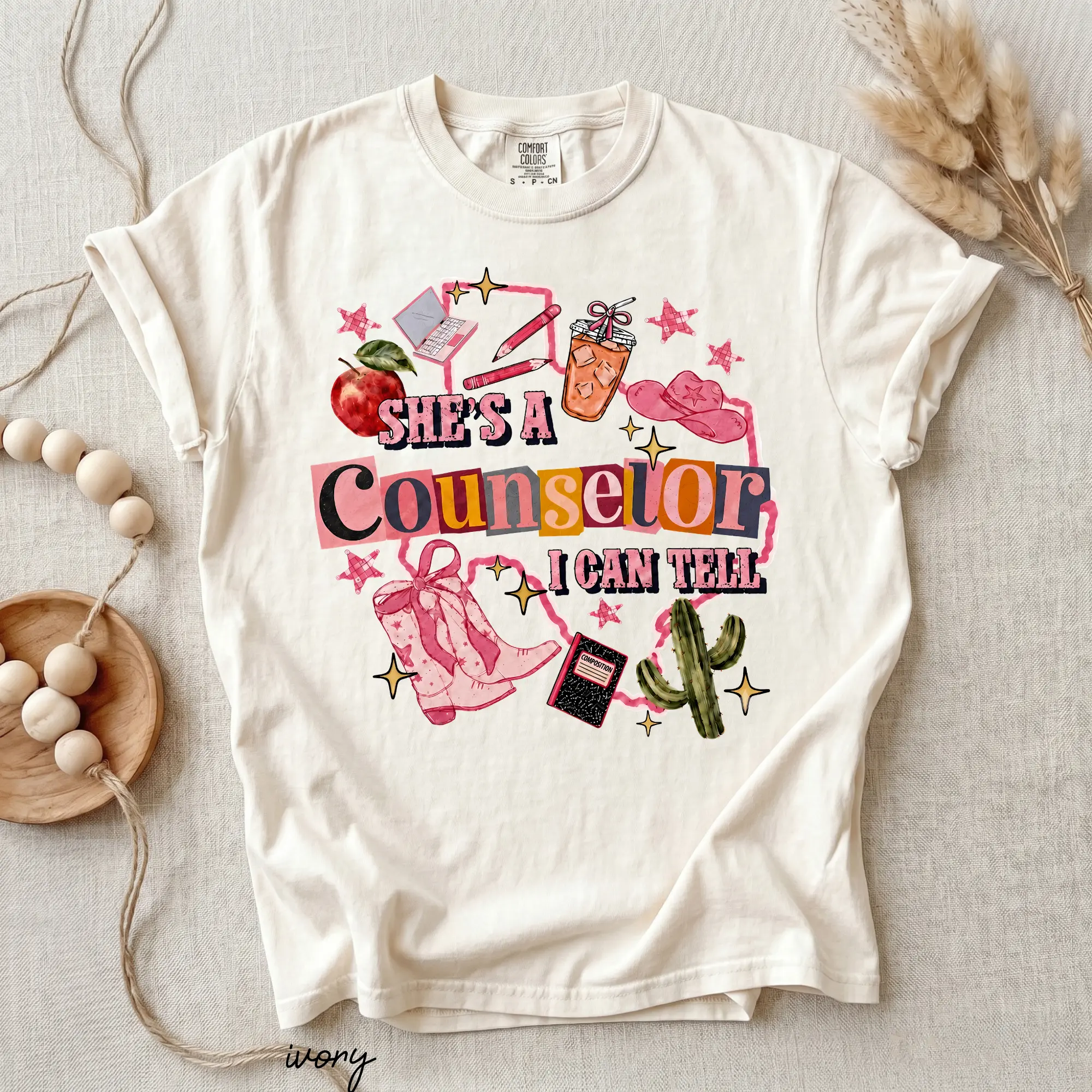 Comfort Colors She's a Counselor I Can Tell T-Shirt, Funny School Counselor Graphic Tee, Back to School Appreciation Gift