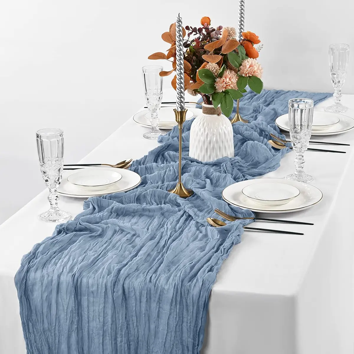 6/10 pack of cheesecloth runners, semi-transparent bohemian country wedding decorations, suitable for bridal parties, gatherings, and showers