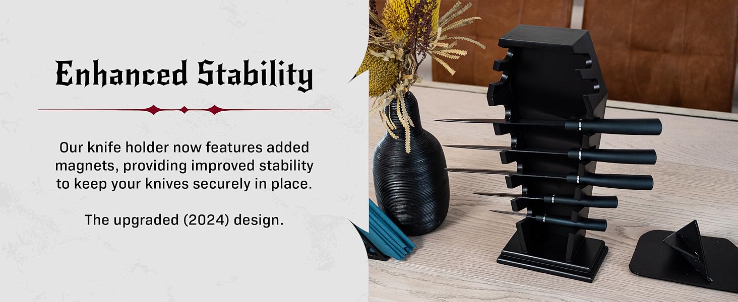 Coffin knife holder has 14 Magnets for 7 knives- Gothic Kitchen Decor and Goth Kitchen Accessories, Gothic Knife Holder, Halloween Knife Holder for Goth Kitchen, Littlesy （Without Knives） Kitchen Knives Storage