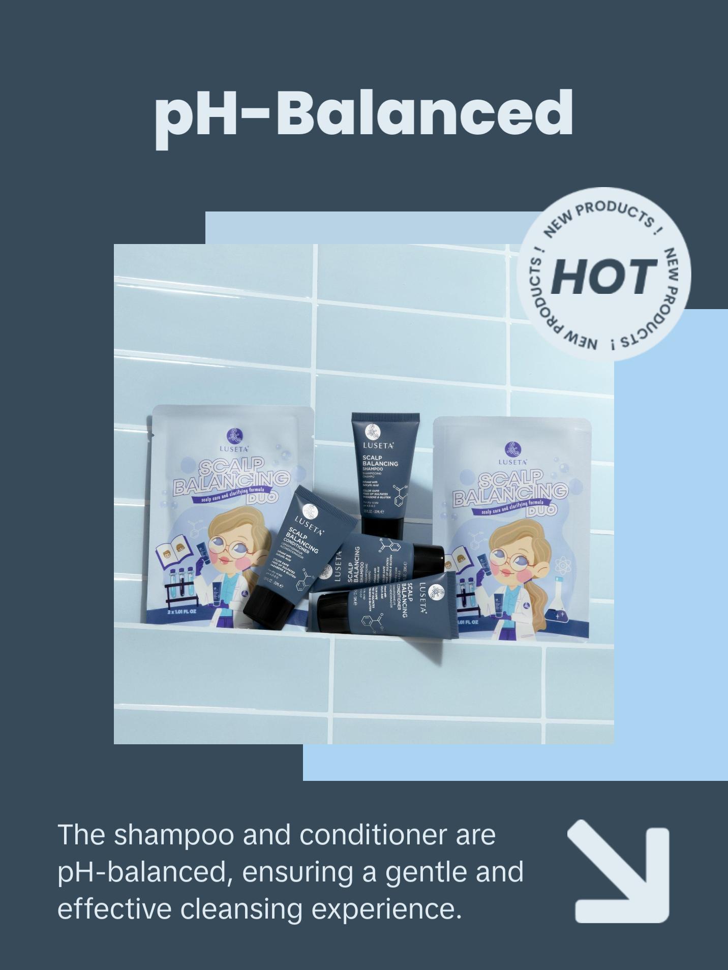 Luseta Salicylic Acid Shampoo and Conditioner Set for Men and Women, Scalp-Balancing, Reducing Build-up, Flake Control Shampoo for Men, Clarifying Shampoo for Refreshing, pH-Balanced, 2 x 16.9 Fl Oz