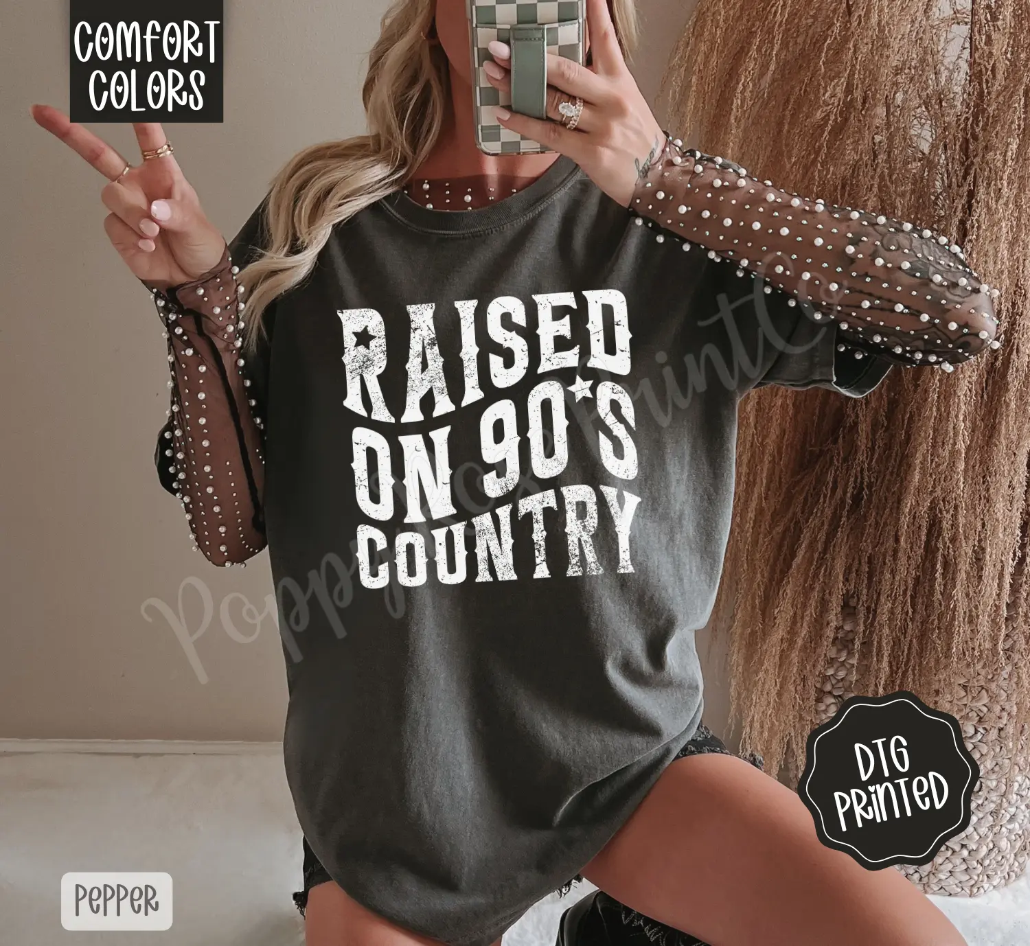 Raised On 90's Country Shirt Comfort Colors, Trendy Women's Tshirt