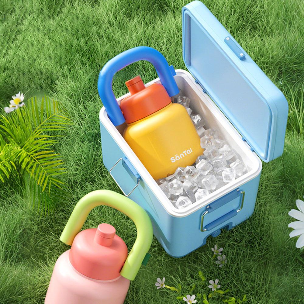 Big Belly Thermos 1000ml/34oz SUS 316 Stainless-Steel 12h Hot 12h Cold With Handle And Straw Baby Safe Material