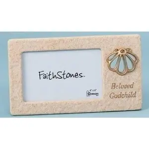 EarthStone Picture Frame for Baptism Beloved Godparent Faithstones 4" x 6"