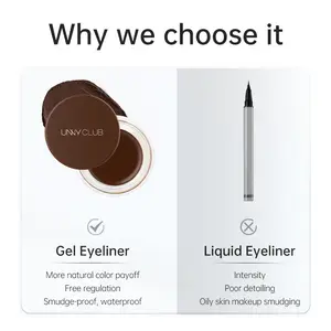 UNNY CLUB 2-in-1 Eyeliner & Eyebrow Gel - Long-Wear, Waterproof & Sweatproof, Beginner-Friendly Formula for Smooth Daily Makeup
