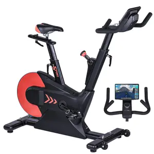 Stationary Exercise Bike for Home, Indoor Cycling Bike with Smart Knob, Heavy Flywheel, Adjustable Magnetic Resistance, Low Noise Workout Bike with LCD Display and App, Upgraded Comfortable Seat