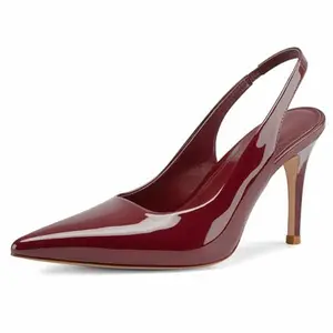 Slingback Heels for Women Pointed Toe Stiletto Heel Closed Toe Pumps Slip on High Heels 2.95 inch Dress Pumps