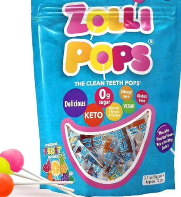 Zollipops Clean Teeth Lollipops - Sugar-Free Anti-Cavity Snack Sweet, Natural Fruit Variety, 3.1 oz - Ideal for Kids, Keto Diet Followers