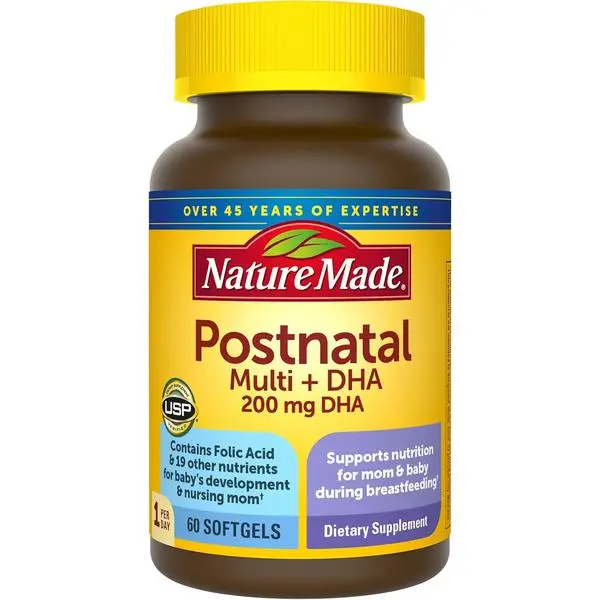 Nature Made Postnatal Multivitamin + DHA 200 mg, 60 Softgels