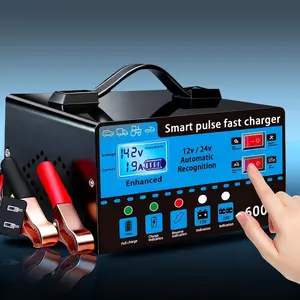 【Fathers Day Gift】Easy Practical Car Battery Charger 12V 24V, Automatic Maintainer, Repair, Trickle Charger & Desulfator with Overcharge Protection, Auto Shutoff, 12Volt Battery Charger for Vehicle Motorcycle Boat Lead-acid Batteries