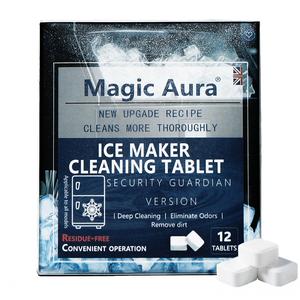 Ice Maker Cleaner Tablets – 12 Tablets, Food-Grade Formula, Nickel-Safe Descaler for Countertop, Portable & Commercial Ice Makers