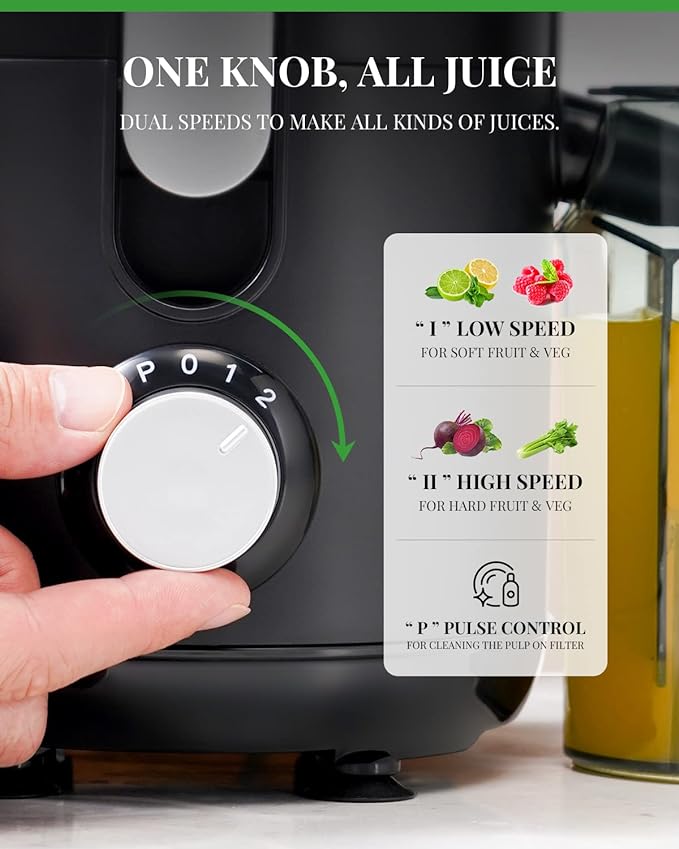 800/1200/1300W+2.5/3/3.2 inch Feed Chute Juicer Electric Juicer with Titanium Enhanced Cut Disc, for Fruits and Veggies, Anti-Drip, Blender Jug