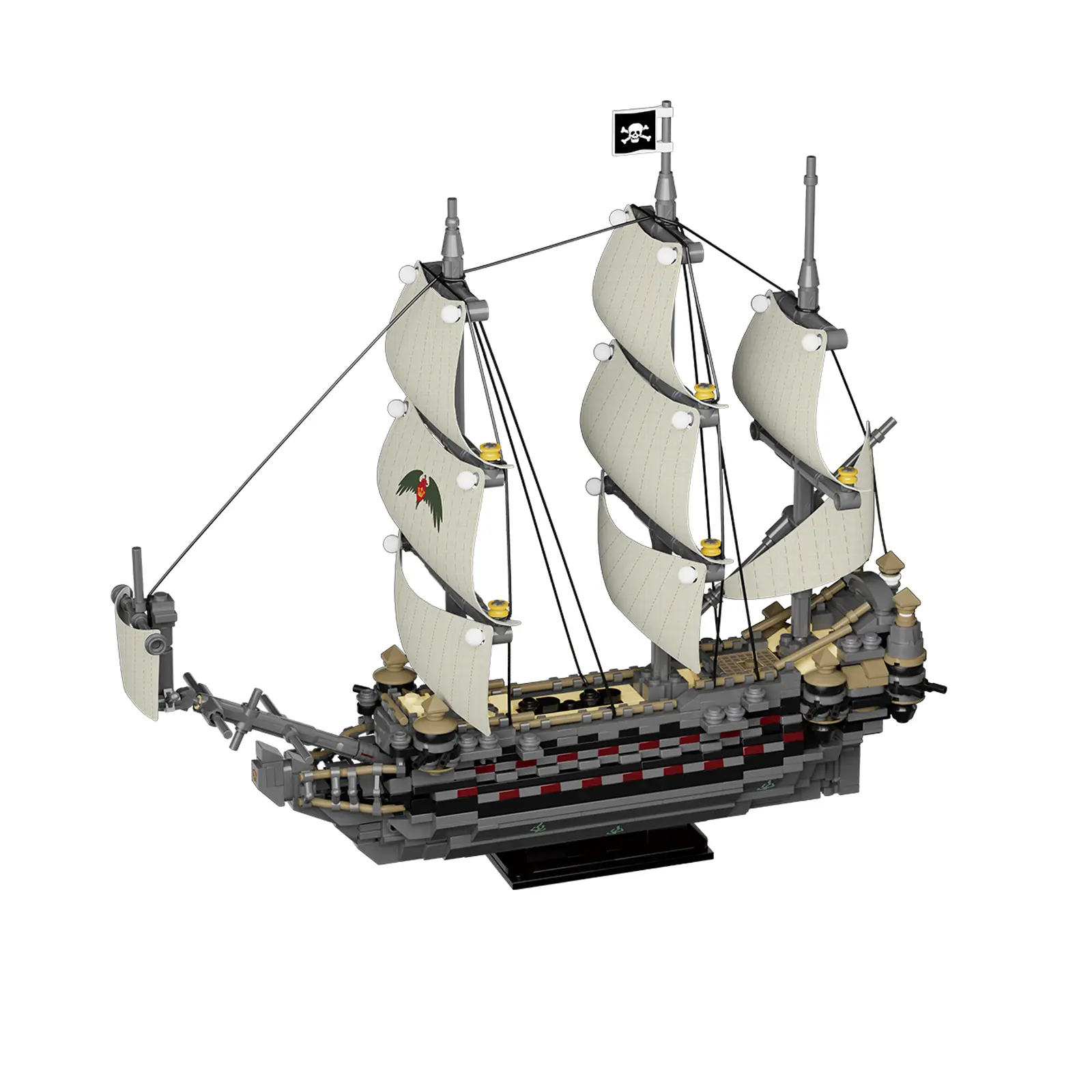 Ghost Mary Pirate Ship Building Blocks - Vintage Pirate Style, 1055 Pcs for Realistic Sailing Details, Ideal for Pirate Fans & Family Bonding, Perfect for Desk Decor/DIY Fun