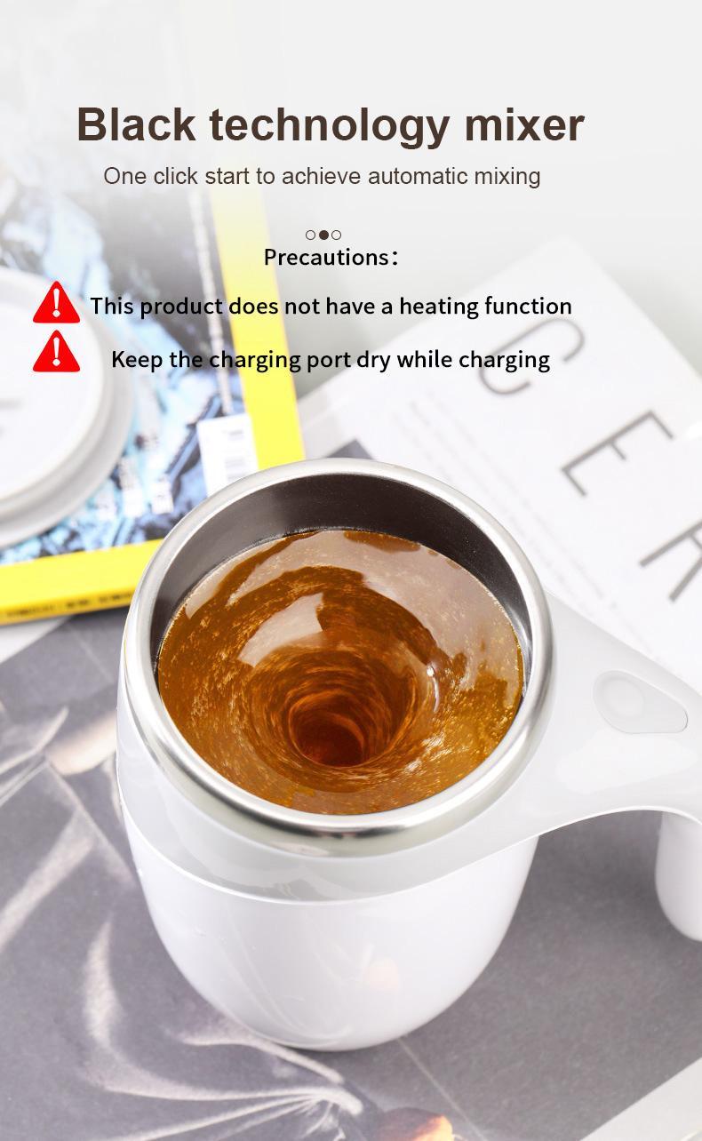 【Birthday gift】Coffee Cup 380ml Electric Coffee Mug with Lazy Rotating Magnet Design Stainless Steel Automatic Stirring Reusable Travel Mug,Valentine's Day gift