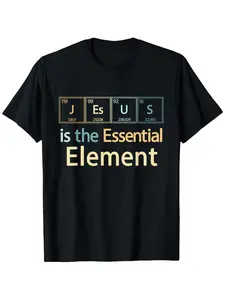 Jesus Essential Element Vintage Believer Faith T-Shirt for Adult, Soft Fabric, Breathable, Comfortable Short Sleeve Tees Perfect for Gift, S-XXXL