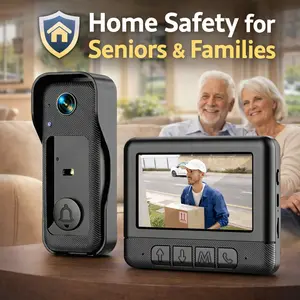 X6 No Wi-Fi Video Doorbell with Monitor for Seniors & Families | Night Vision | Two-Way Talk | Rechargeable | Waterproof