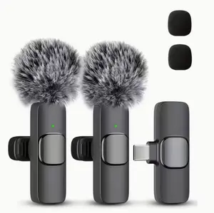 Wireless Clip-on Microphone System with One-Touch Recording | USB Type-C, Battery Powered, Ideal for Live Streaming and Outdoor Video Shooting