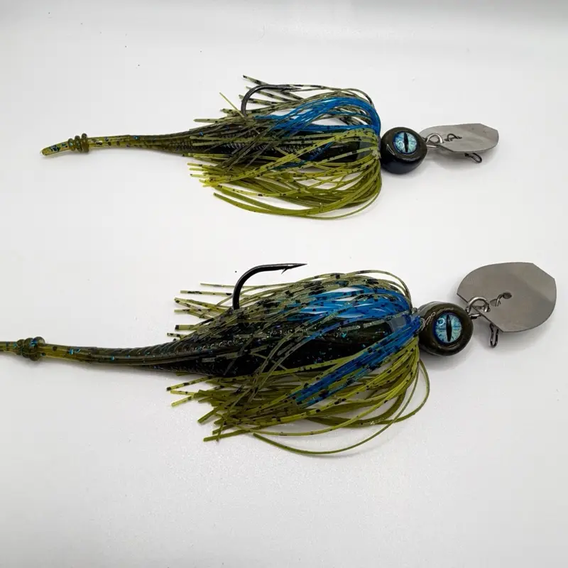 Bluegill Custom Made Direct Blade to Head Bladed Jig 2 PACK freshwater fishing big bass pro