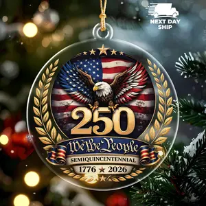 USA 250th Anniversary Ornament, Fourth of July Ornament, Independence Day Christmas Ornament, 1776–2026 Patriotic Eagle Acrylic Ornament