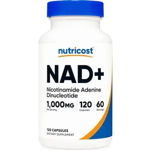 Nutricost NAD+ Supplement 1,000mg per Serving,120 Capsules (Nicotinamide Adenine Dinucleotide) - 60 Servings, Gluten-Free, Vegan