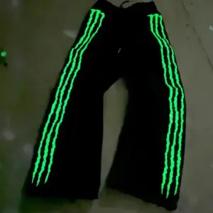 Claw Triple Stripe Fluorescence Embroidery Sweatpants Streetwear Hip Hop Personality Glow Casual Pants Cotton Drawstring Joggerswomen's clothing