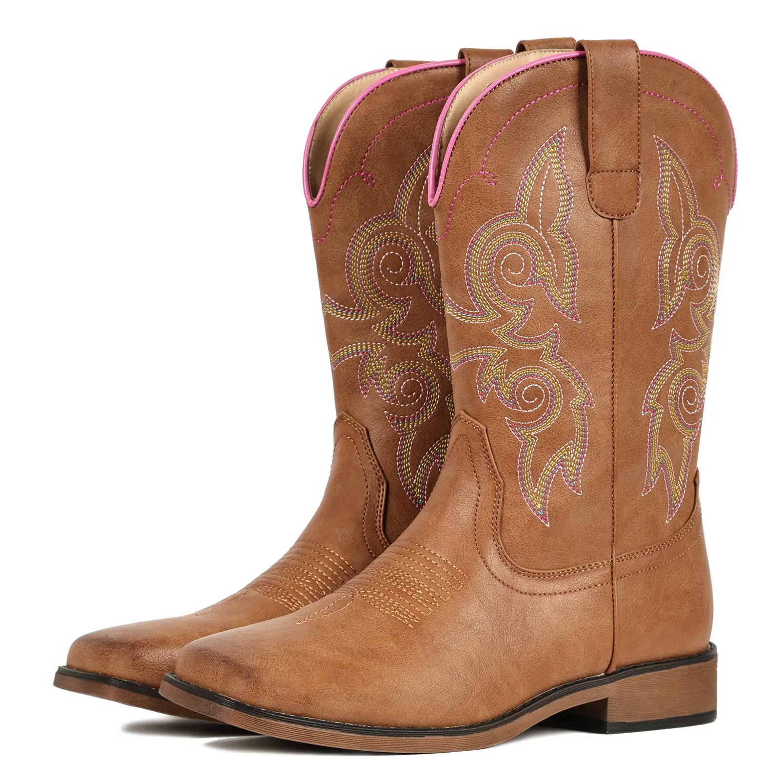 Cowgirl Boots For Women Western Boots Mid Calf Cowboy Boots  Pull On Fashion Embroidered  Retro Classic Country Boots