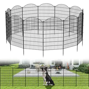 【Summervibes】Lilypelle 7/13 Panels No Dig Fence with Gate, 40" H Garden Decorative Fence Animal Barrier for Dogs, Rustproof Metal Garden Edging Border for Outdoor, Yard, Patio