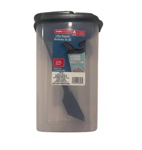 Coffee Dispenser with Scoop, Airtight Coffee Bean Storage Container, Clear Coffee Grounds Holder for Kitchen Counter, Coffee Bar Organizer, Large Capacity Coffee Canister for Beans, Grounds, Sugar or Tea, BPA Free Food Storage Container, Coffee Station